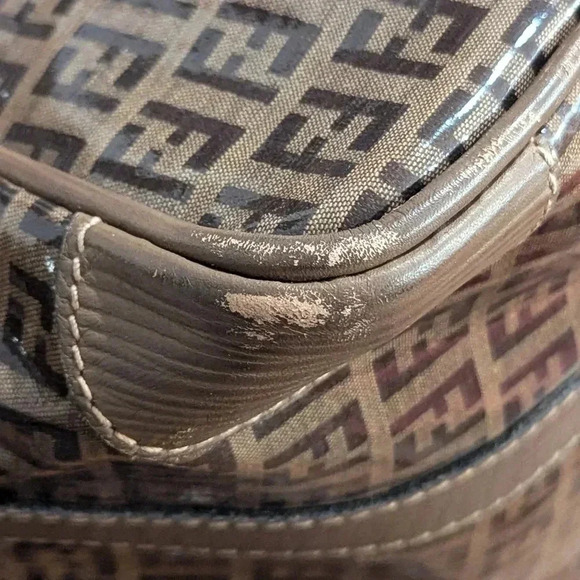 Authentic Fendi Zucca Boston Bag PVC Coated Canvas - Picture 9 of 15